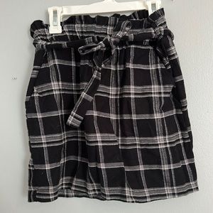 Black and white plaid skirt